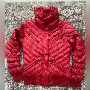 GUESS Womens Red Puffer Jacket